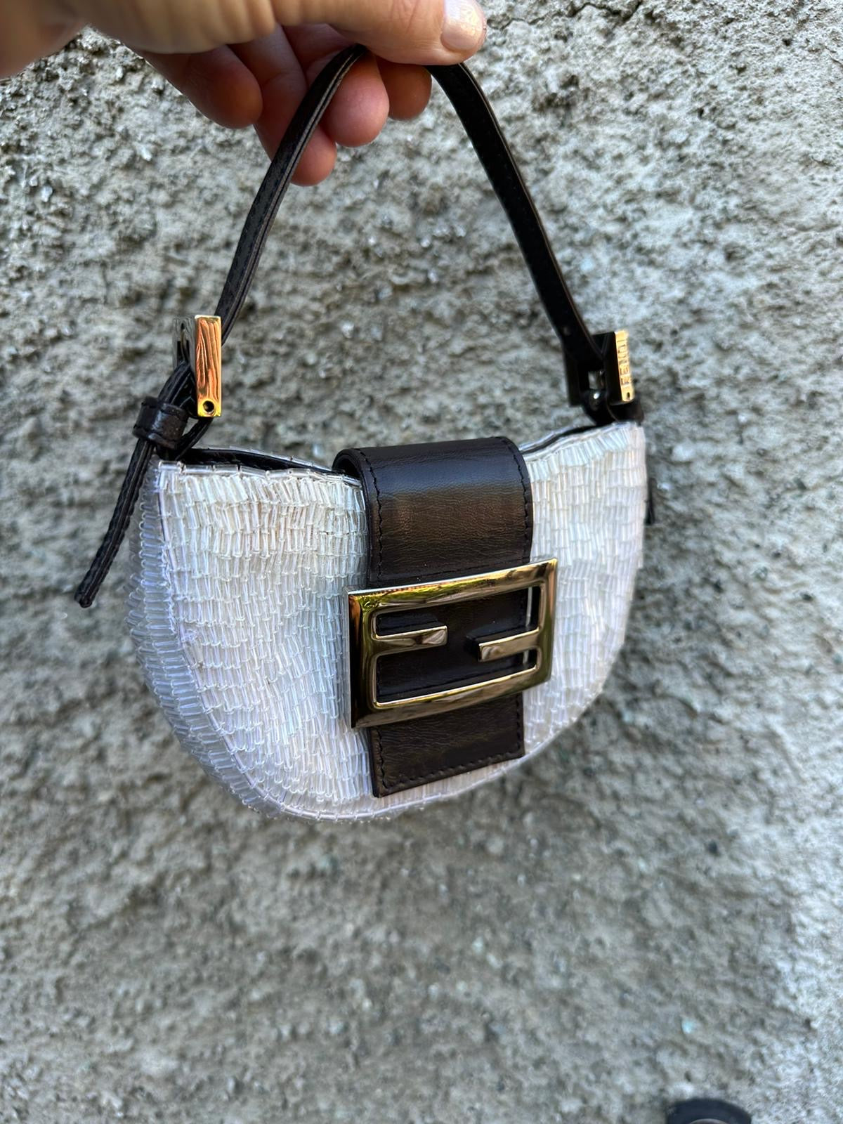 Vintage Embroidered Fendi Mini Croissant