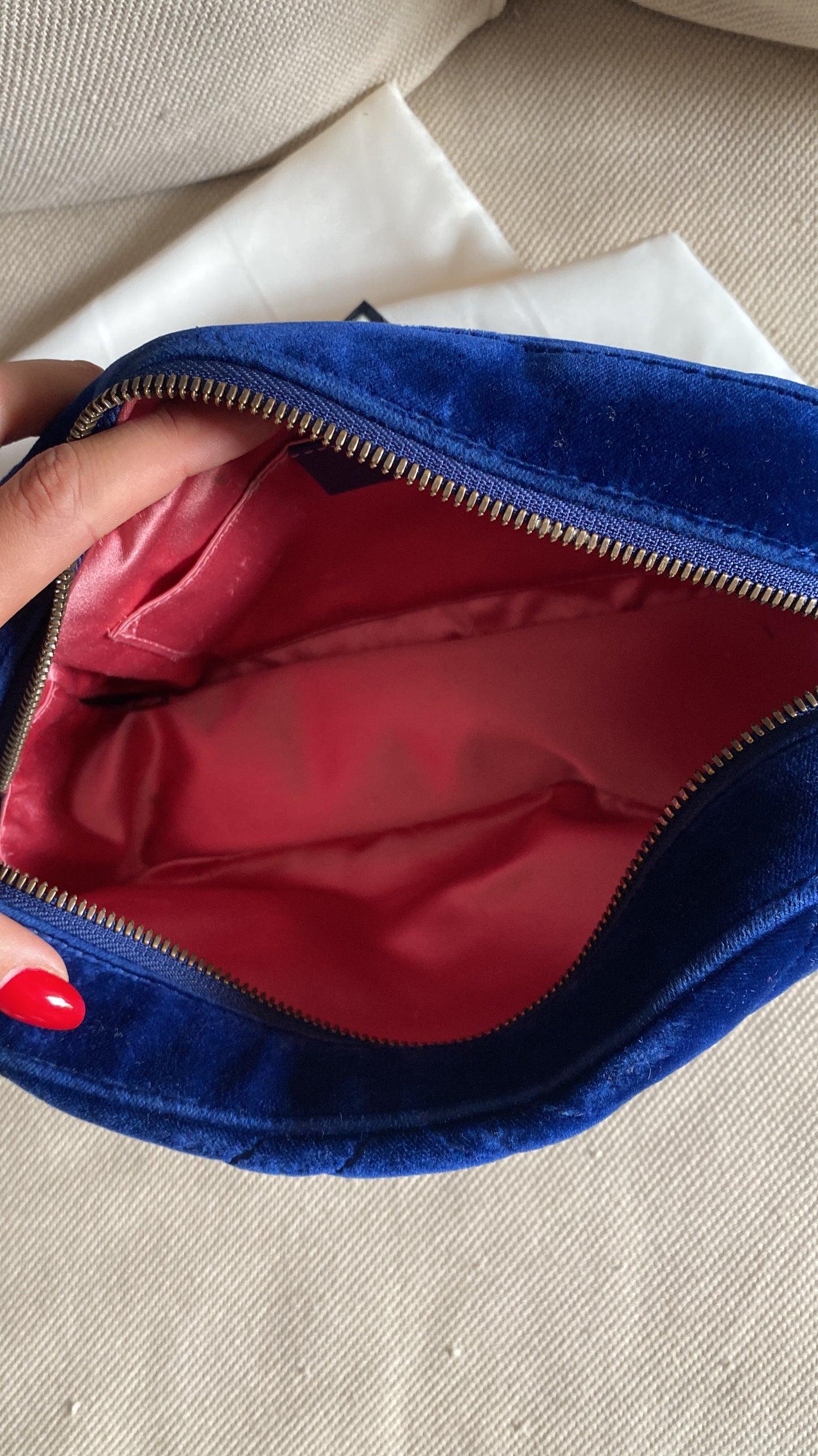 Gucci marmont Camera bag velvet blu