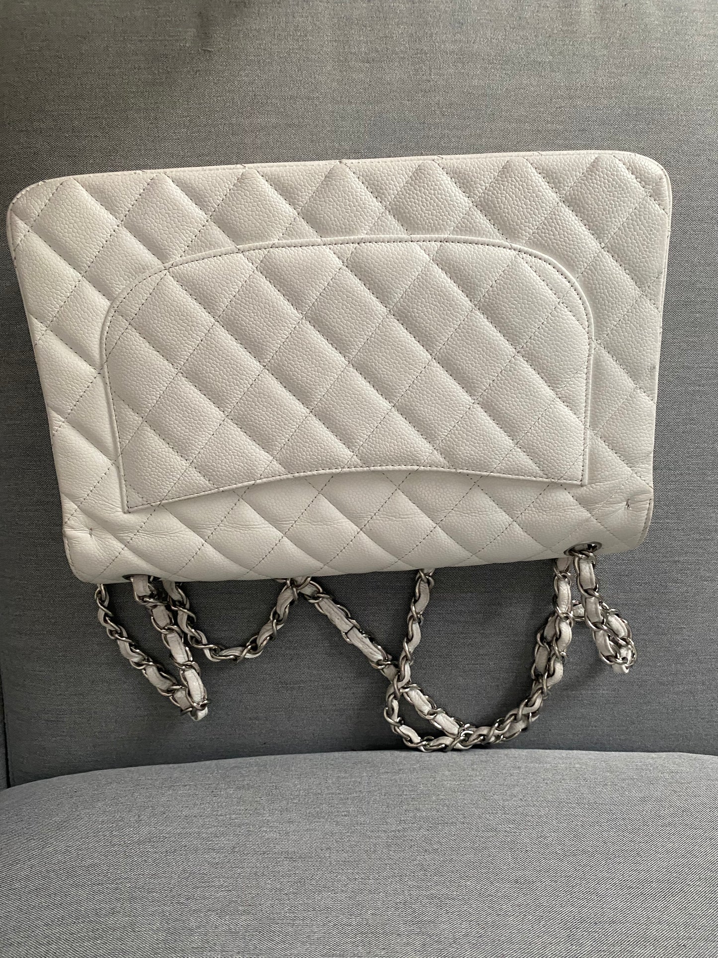 Chanel jumbo caviar edizione limitata bianca