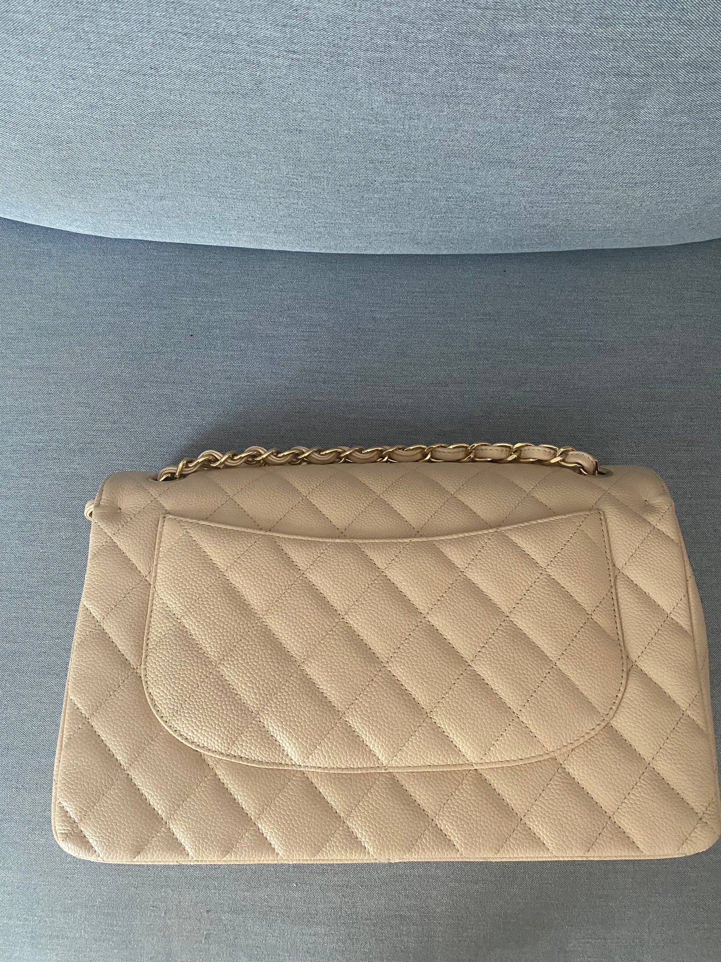 Chanel Jumbo caviar beige