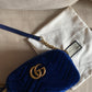Gucci marmont Camera bag velvet blu