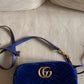 Gucci marmont Camera bag velvet blu