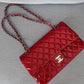 Chanel classic rossa in patent misura media