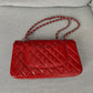 Chanel classic rossa in patent misura media