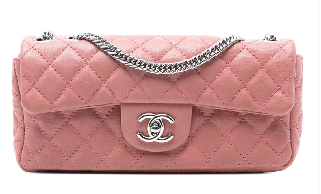 Chanel Pink East west chocolate bar jewels
