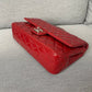 Chanel classic rossa in patent misura media
