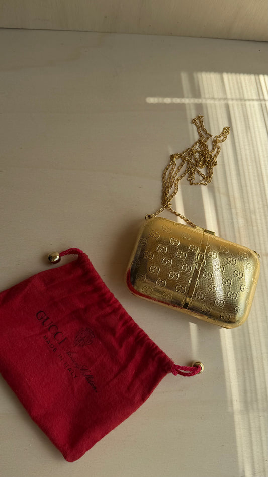Gucci Vintage GG
Monogram Gold Minaudière
Clutch | Gold Hardware
