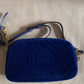 Gucci marmont Camera bag velvet blu