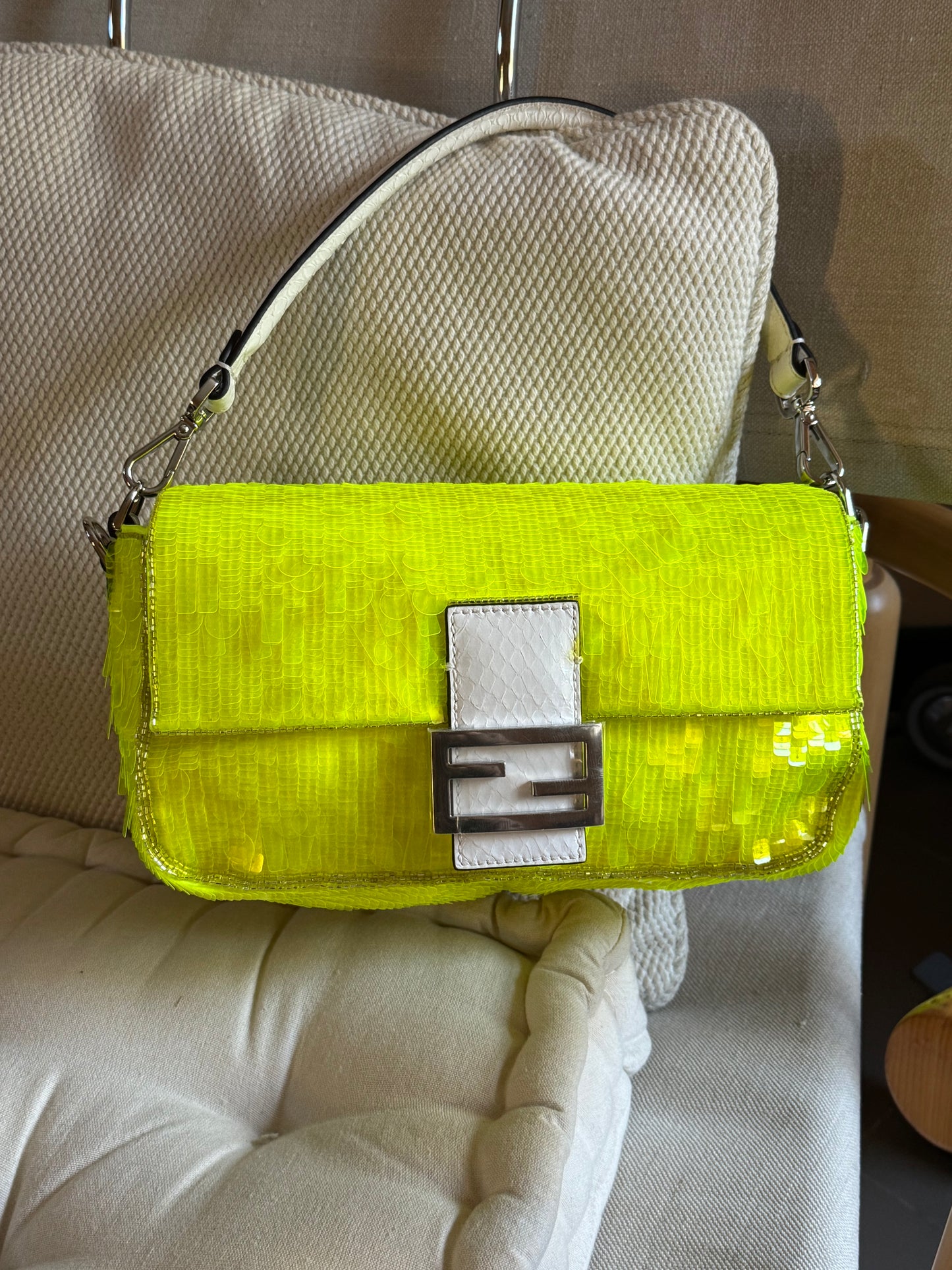 Fendi baguette Sex&city Pailettes lime