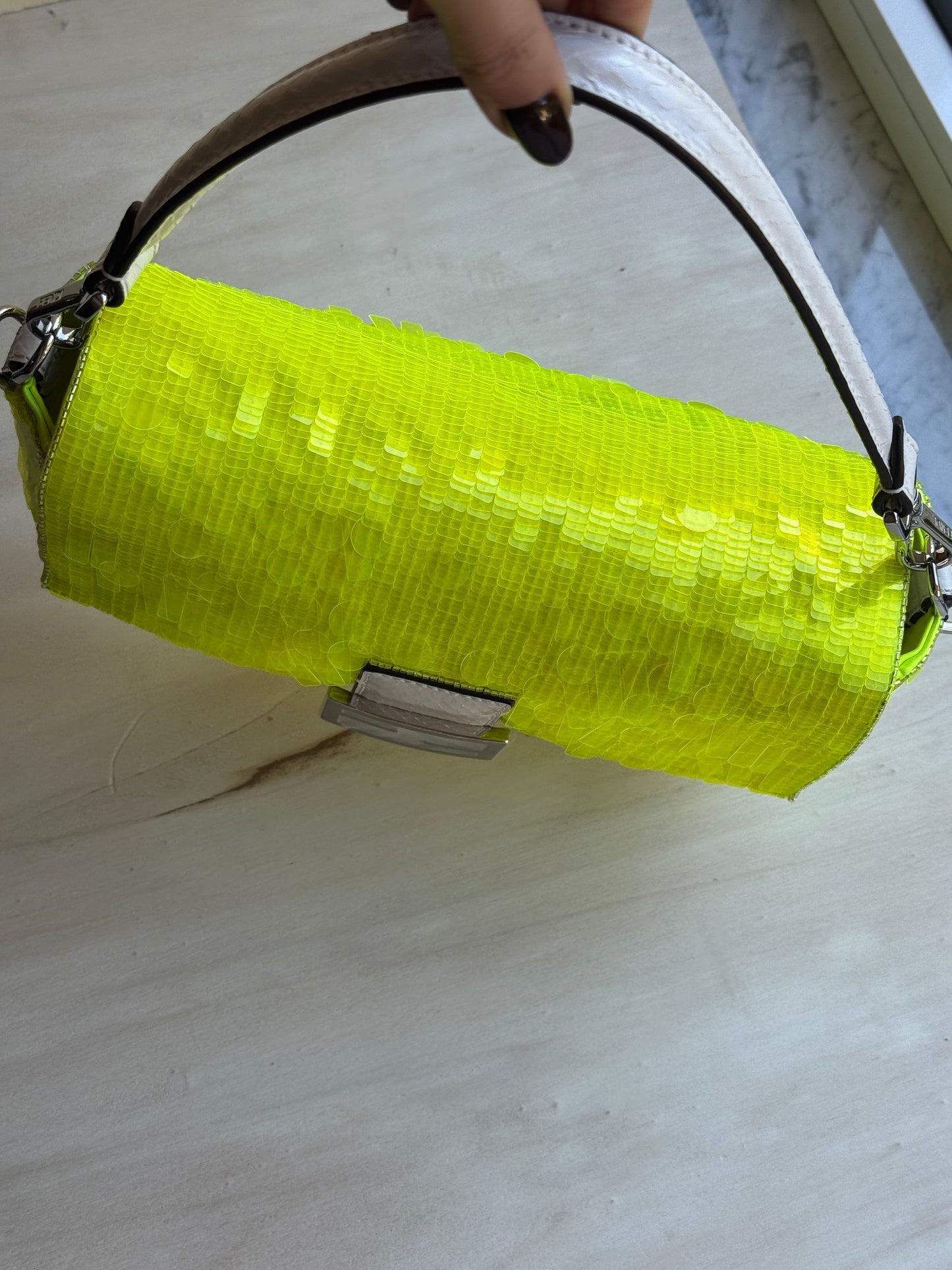 Fendi baguette Sex&city Pailettes lime