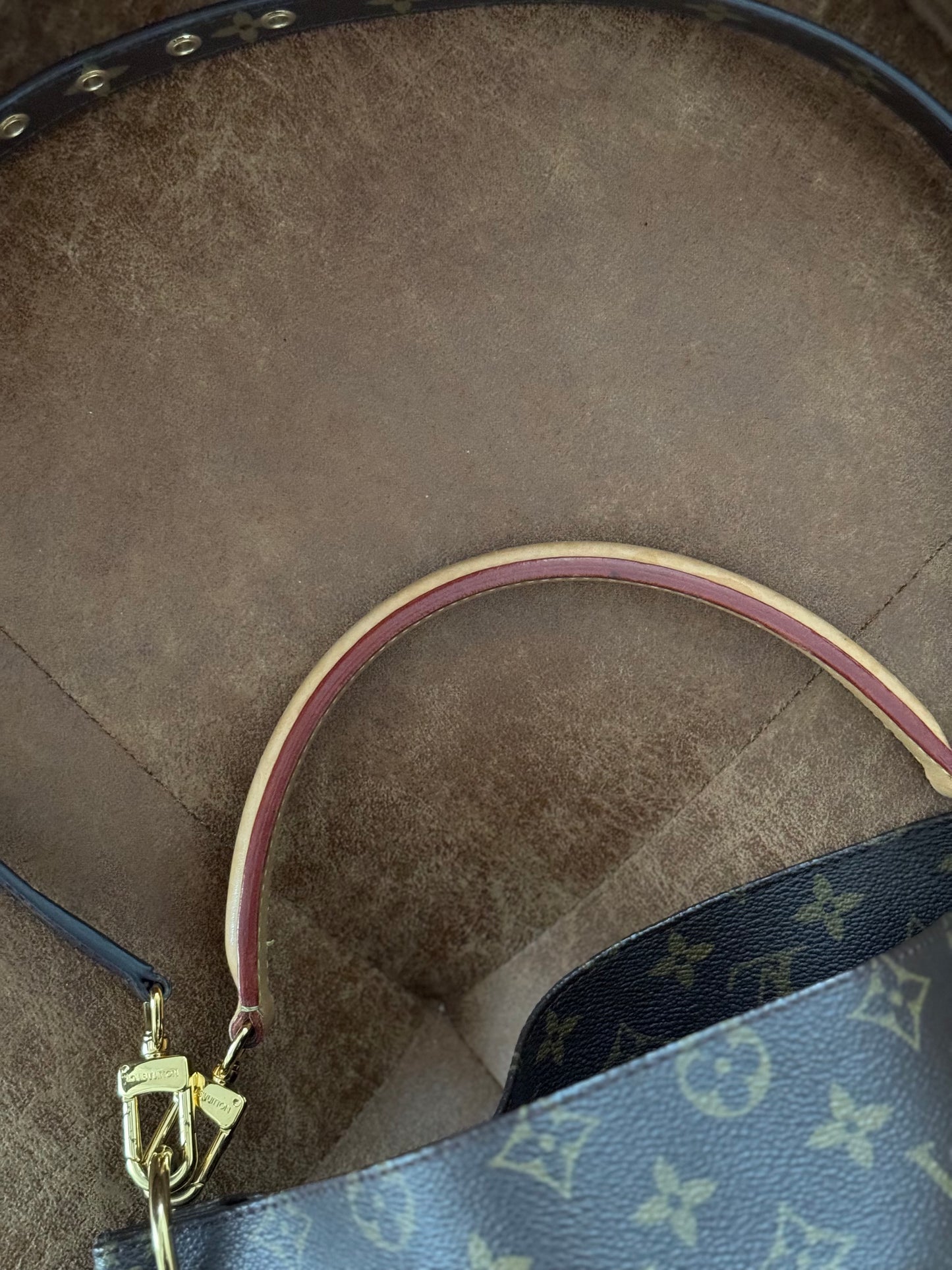Louis Vuitton Metis hobo.
Monogram