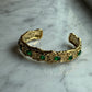 Bracciale rigido vintage con pietre verdi