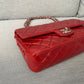 Chanel classic rossa in patent misura media