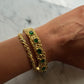 Bracciale rigido vintage con pietre verdi