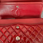Chanel classic rossa in patent misura media