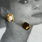 Orecchini vintage con perla in acciaio inossidabile