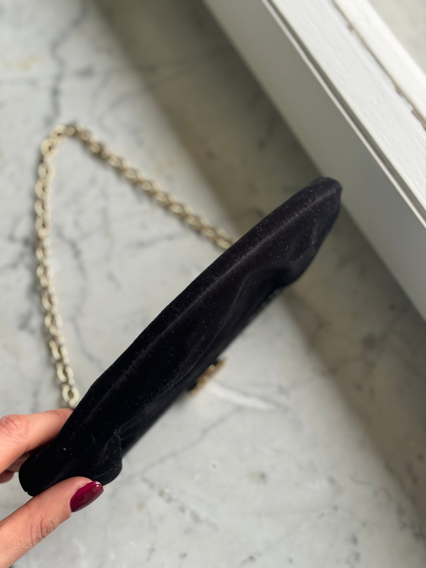 Fendi velvet/Satin Chain pochette