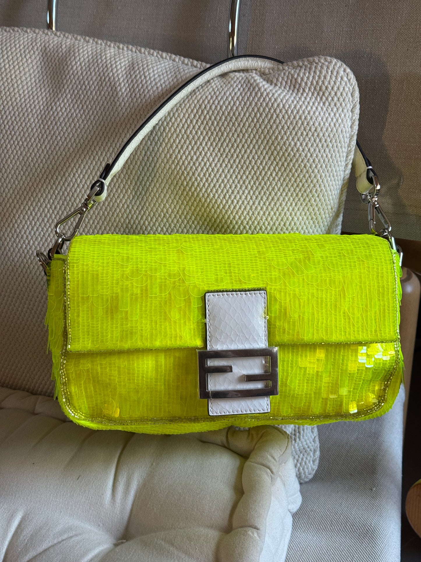 Fendi baguette Sex&city Pailettes lime