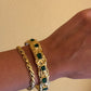 Bracciale rigido vintage con pietre verdi