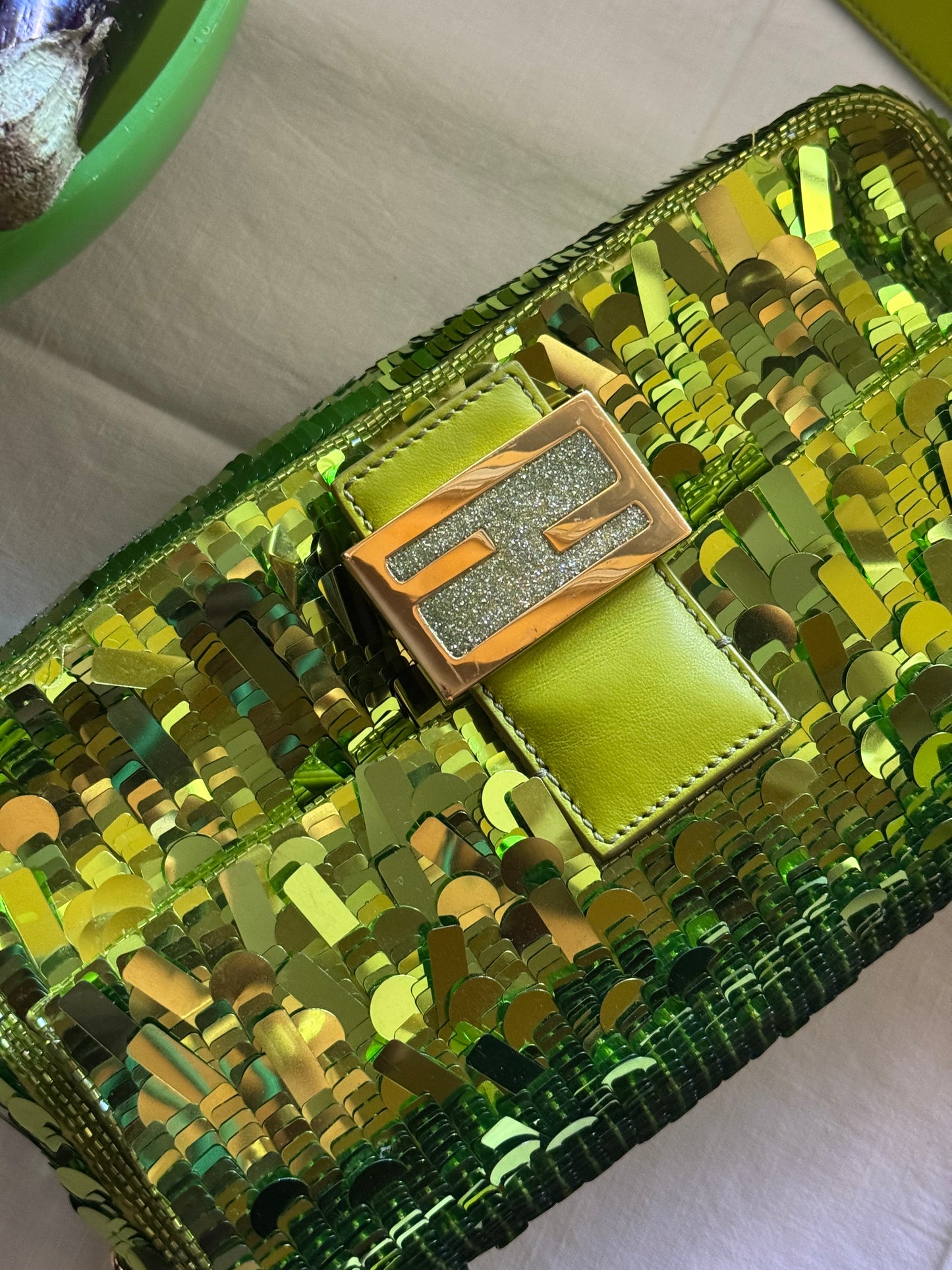 Fendi Wasabi Sequin Baguette