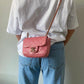 Chanel Mini rosa perlato con dettaglio gioiello