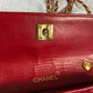 Chanel mini rossa in pelle