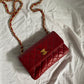 Chanel mini rossa in pelle