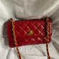 Chanel mini rossa in pelle