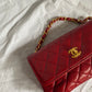 Chanel mini rossa in pelle
