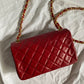Chanel mini rossa in pelle