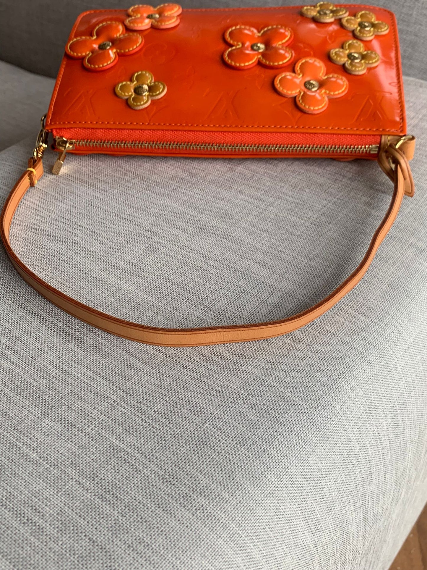 Vintage Louis Vuitton Vernis Flower Lexington Orange