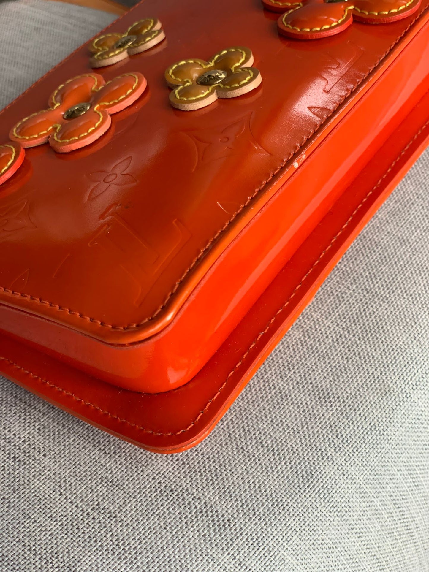 Vintage Louis Vuitton Vernis Flower Lexington Orange