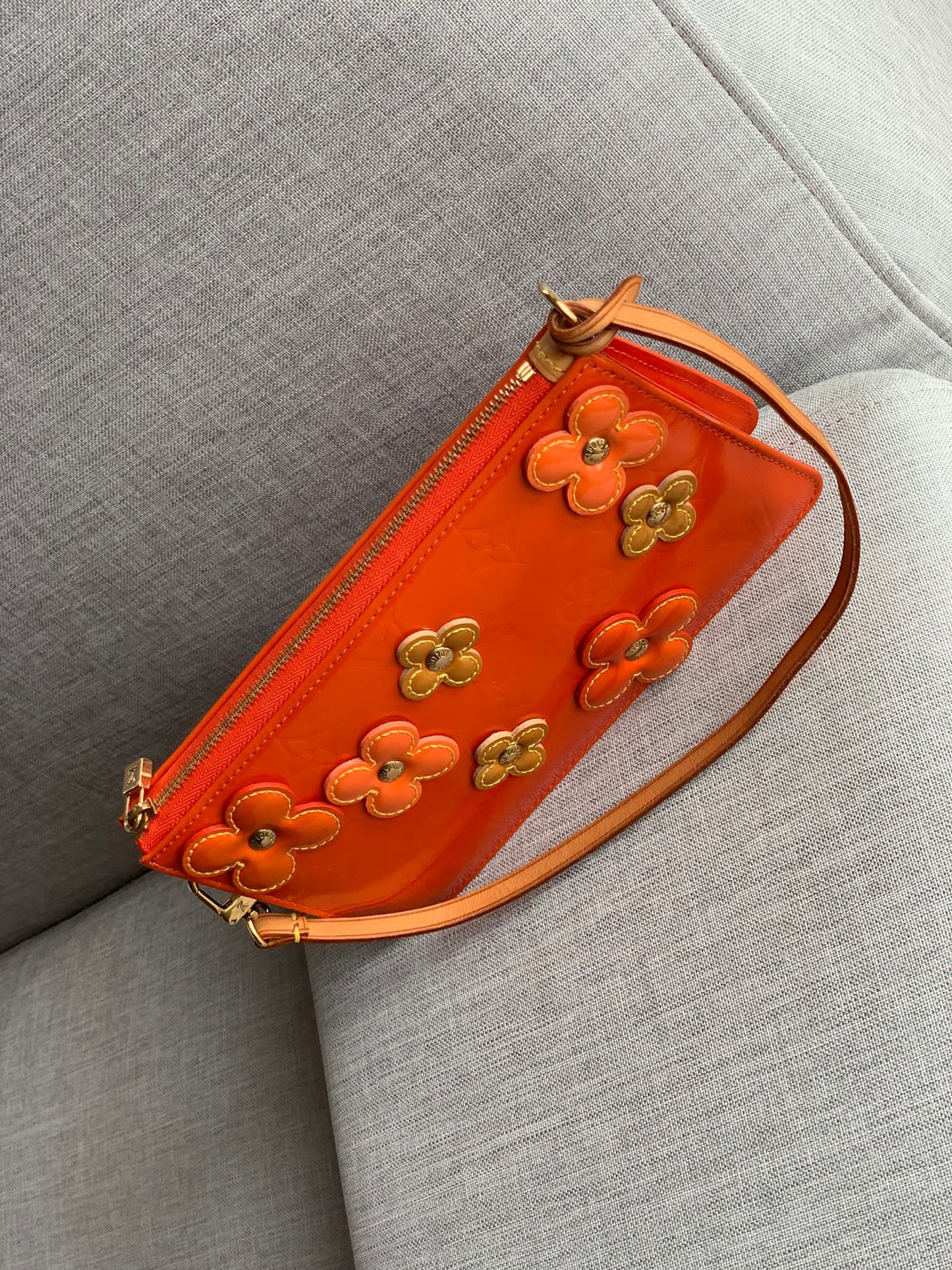 Vintage Louis Vuitton Vernis Flower Lexington Orange